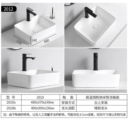 Arbeits platte Waschbecken Seite Entwässerung Keramik Waschbecken Balkon Waschbecken Kunst becken Einzel becken quadratischer Kreis