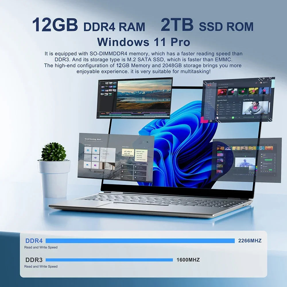 2025 Brand New Laptop Windows 11 Pro Intel i7-7500U Notebook 12GB RAM 1TB 2TB SSD Office Study Laptops Notebook Computers PC.
