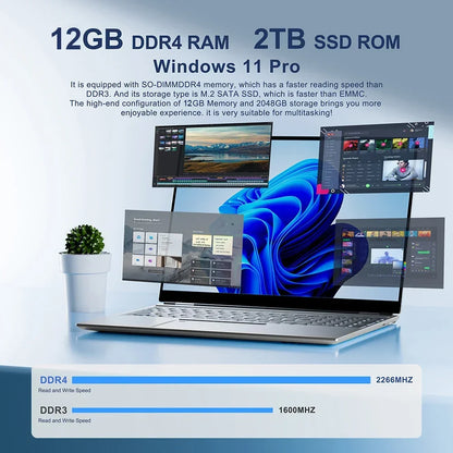 2025 Brand New Laptop Windows 11 Pro Intel i7-7500U Notebook 12GB RAM 1TB 2TB SSD Office Study Laptops Notebook Computers PC.