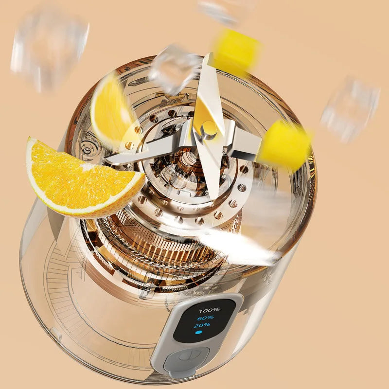 New Portable Juicer Dual-use Juice Cup USB 4000mAh Battery Indoor Outdoor Fruit Blender 300W Smoothie Juice Bottle Cup Blender.