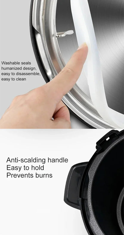 5L Electric Pressure Cooker Stainless steel Smart Multicooker for Kitchen Slow Cooker Rice Cooker Steam Pot Food Warmer 220V.