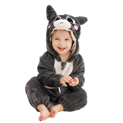 MICHLEY Winter Baby Strampler Mit Kapuze Flanell Cosplay Kleinkind Infant Kleidung Insgesamt Bodys Overall Kostüm Für Kinder Mädchen Junge