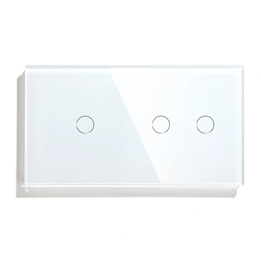 BSEED Touch-Schalter, 1/2/3 Gang, 1-Wege-Wandlichtschalter, blaue LED-Hintergrundbeleuchtung, Glas, Sensorbildschirm, Heimschalter, Weiß, EU-Standard.