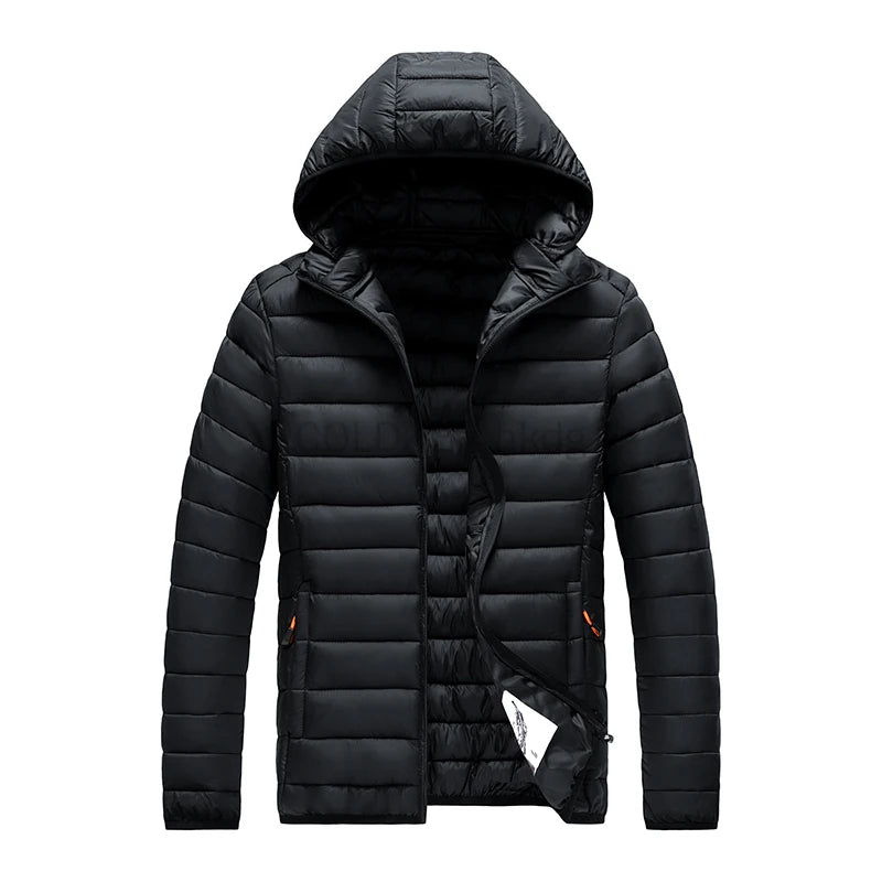 Men Parka Autumn Winter Warm Waterproof Jackets and Coats Mens Hooded Casual Outwear Detachable Hat Black Parkas Coat Male.