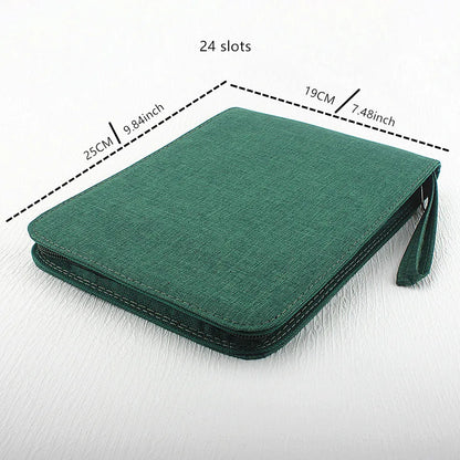 48 /24/10 Slots Fountain Pen Case, Canvas Pen Holder Display Pouch Bag Storage Large Capacity Waterproof