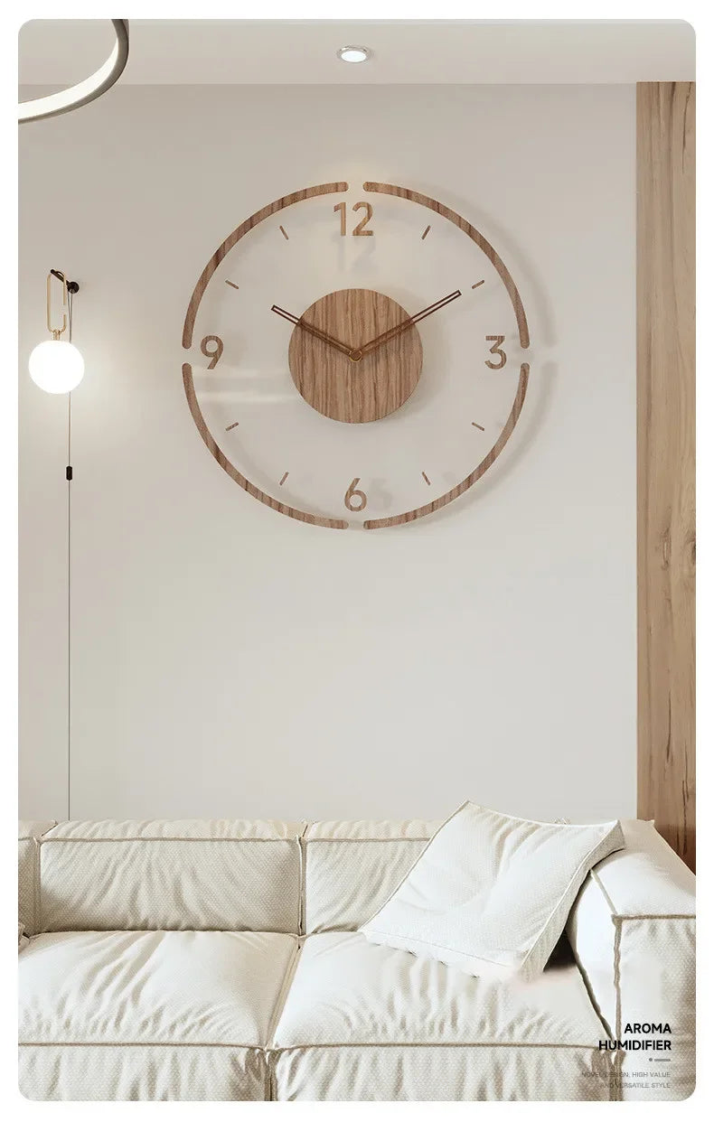 35 cm Wanduhr Wohnkultur Massivholz Kreative Stille Quarzuhr Wohnzimmer Dekoration Stumm Nordic Wanduhr X-Space