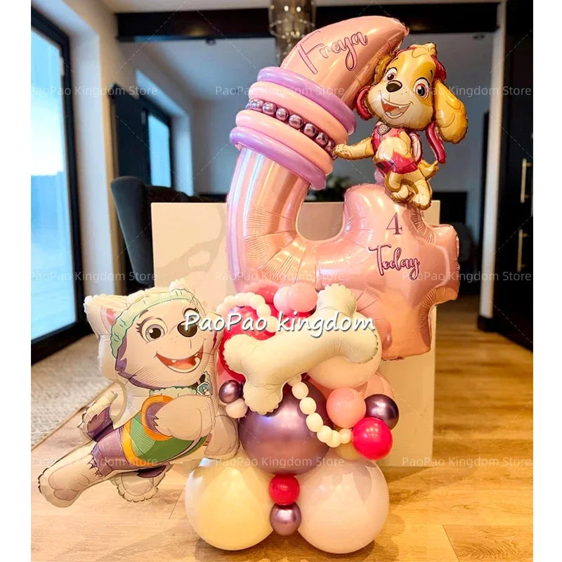 PAW Patrol Folienballons Digitale rosa Zahlenballons PAW Patrol Geburtstag Babyparty Party Dekoration Geschenk Chase Skye.