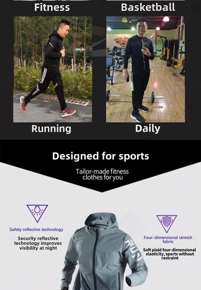 Men's Sportswear Set Quick-Dry Running Clothes Fitness Wear Morning Run Clothing Spring Autumn Basketball Training Jacket.