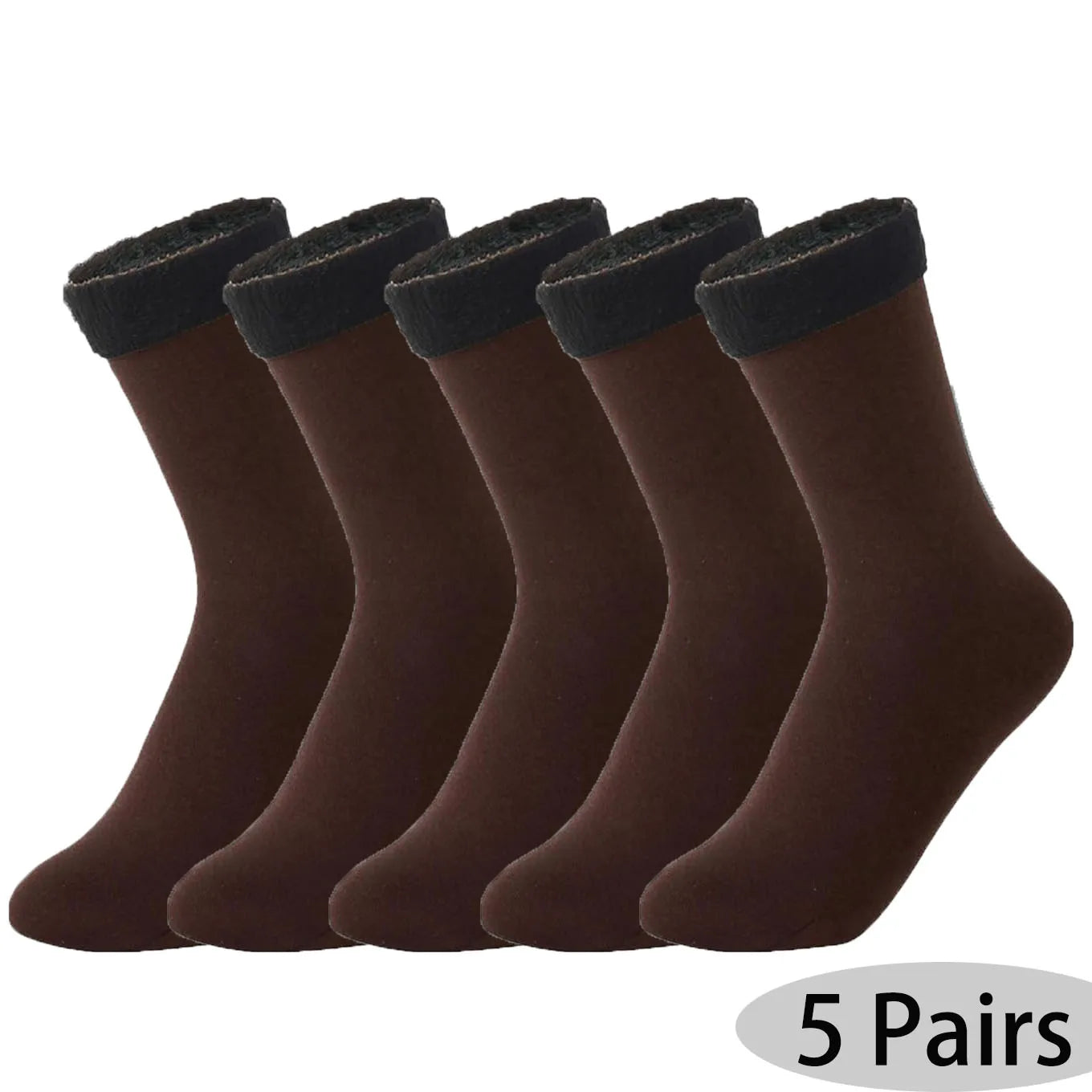 MuqiNush 5Pairs Women Winter Warm Socks Thicken Short Thermal Cashmere Snow Velvet Boots Home Floor For Outdoor Cyling Skiing.