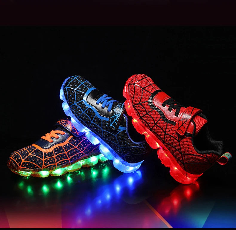 YUNICUS Breathable Sports Children'S Shoes Boys Leisure Sports Led Marquee Light Shoes Sneakers Boys Usb Charging Light Shoes.
