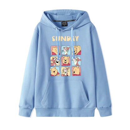 Cartoon Winnie the Pooh Mode einfacher Pullover Damen lockere und bequeme Kapuze vielseitige Paar Freundin Pullover Jacke