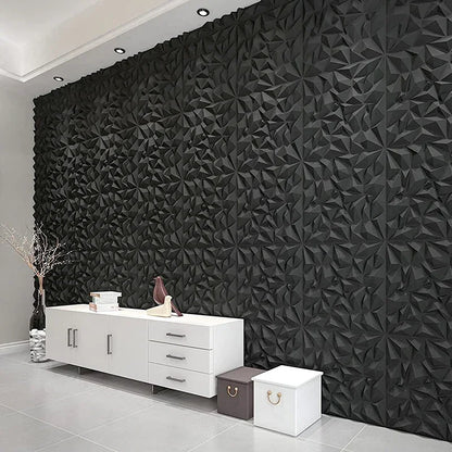 10pcs Diamond Design Decorated 3D Wallpanel, 30cmx30cm Matte White/Black/Golden, Diy Home Decoration Wallboard Wall stickers