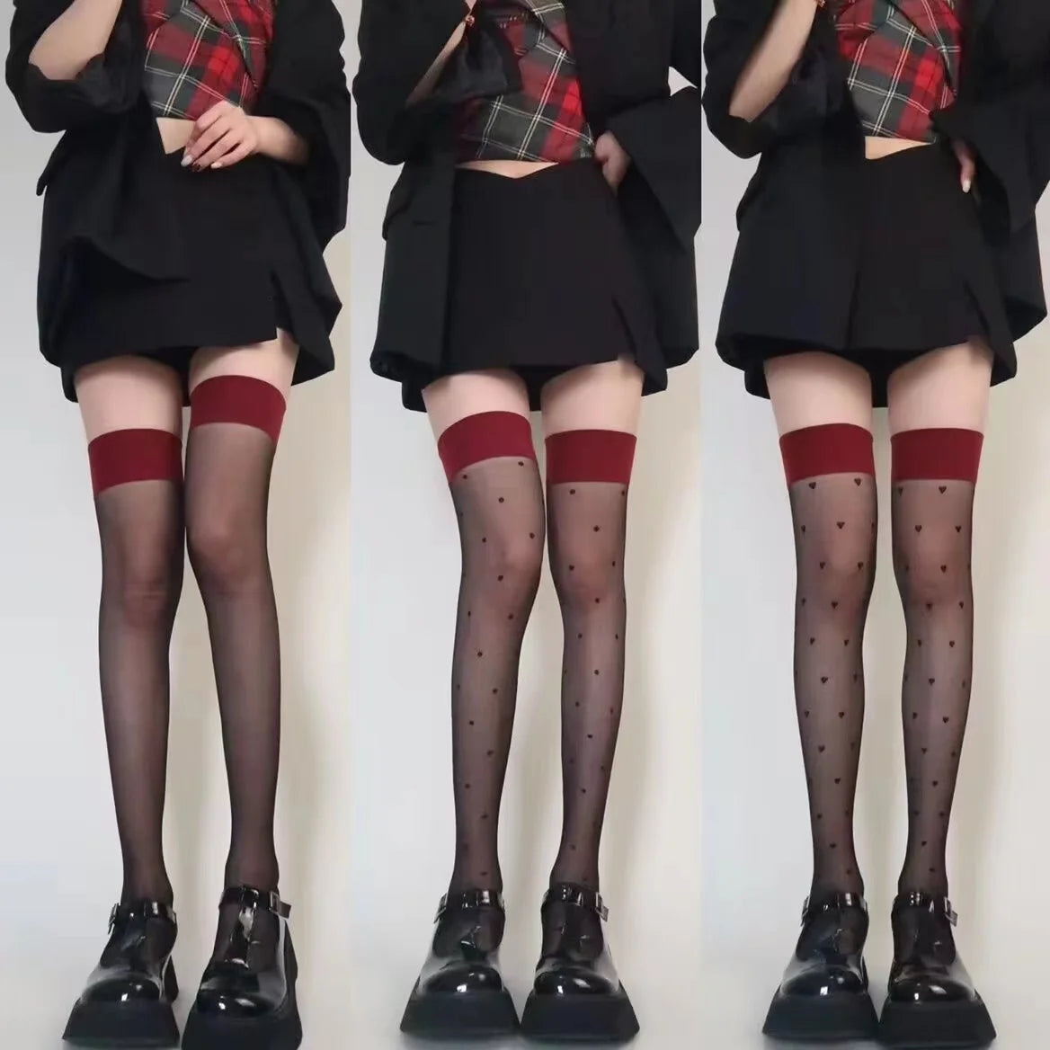 Women's Stockings Dot Printed Transparent Thigh High Stockings Lolita Cute Nylon Stockings for Girls Cosplay Fashion Long Socks.