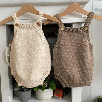 2024 neue Herbst Neugeborenen Baby Mädchen Jungen Stricken Bodys Ärmel Einfarbig Gestrickte Infant Baby Overall Baby Kleidung.