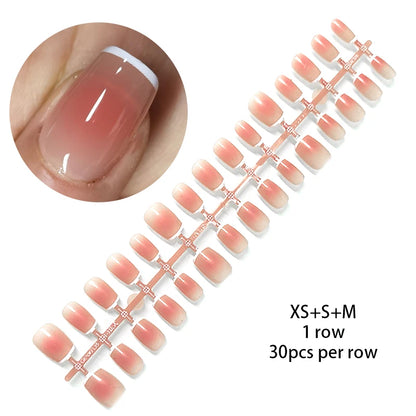 30Pcs Matte Nude Fake Nail Fashion Press on Quick Extension Wearable False Nails Simple Full Cover Nail Tips Manicure Nail Art.