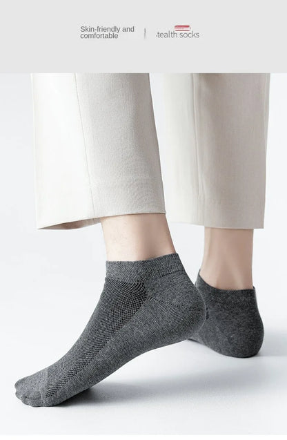 10 Pairs Men's Breathable Mesh Summer Short Socks, Sports Versatile Cotton Socks at Discount Price Sports and Casual Wear
