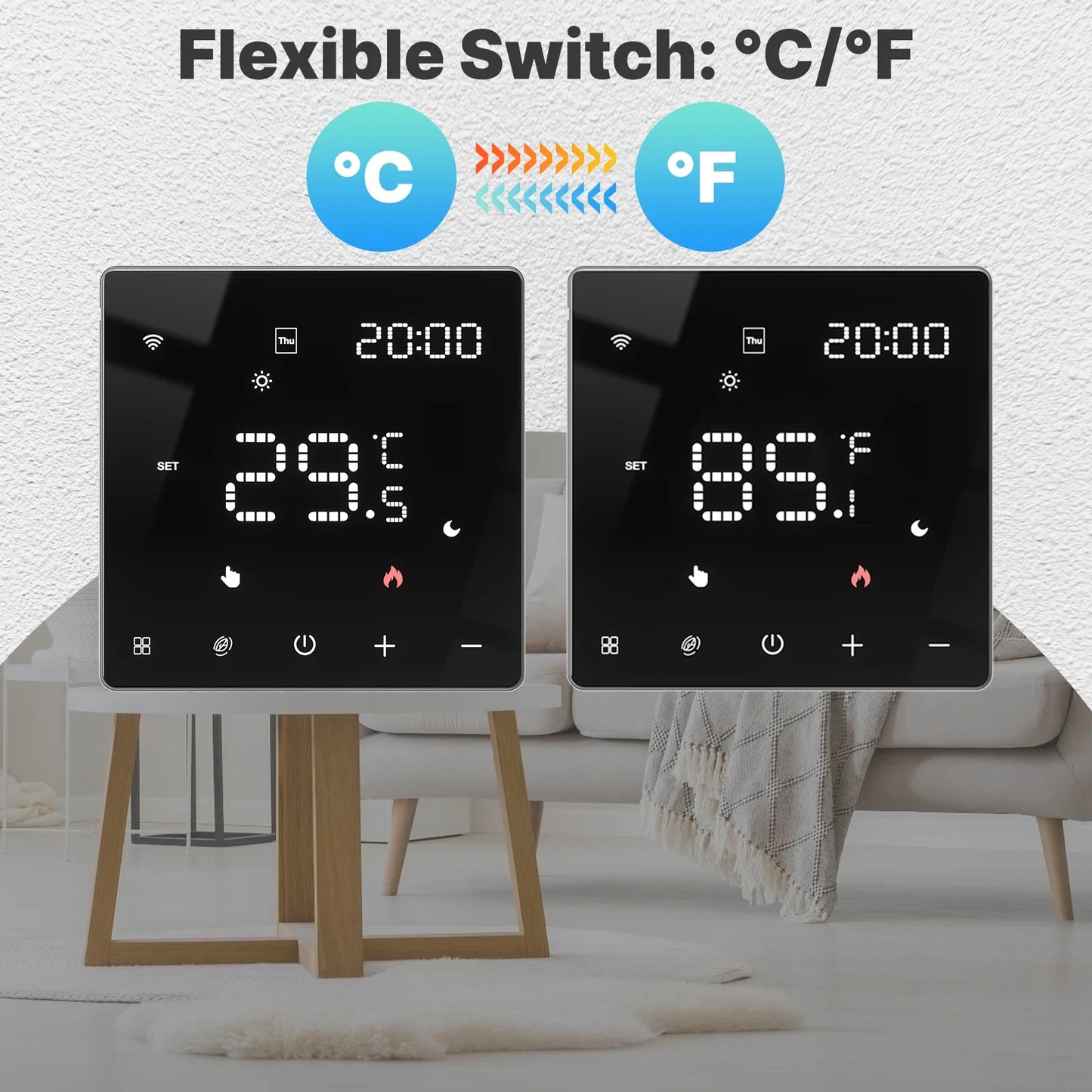 MOES Tuya ZigBee WiFi Smart Thermostat Programmable Temperature Controller for Water Boiler Electric Heating Alexa Google Home.
