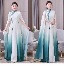 2025 woman aodai vietnam traditional chiffon ao dai dress vietnam robe and pants vietnam traditional clothing improved cheongsam.