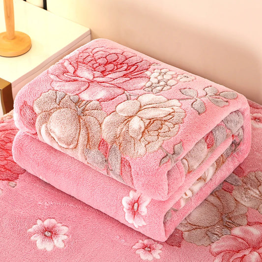 Bonenjoy 1pc Blanket Floral Style Bedspread Fleece Blanket Plaid Travel Shawl Sofa Nap Blankets Home Bedsheet manta.