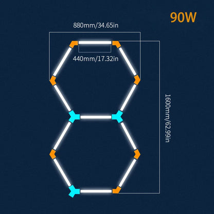 Hexagon LED lighting Ceiling Light Honeycomb Tube for BarberShop Car Garage Workshop Auto Body Repair LED Light 6500K