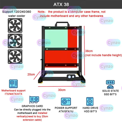 DIY  Gamer Cabinet ITX MATX ATX Open Computer Case Frame Aluminum Alloy Desktop Portable PC Rack DIY Personalized Chassis