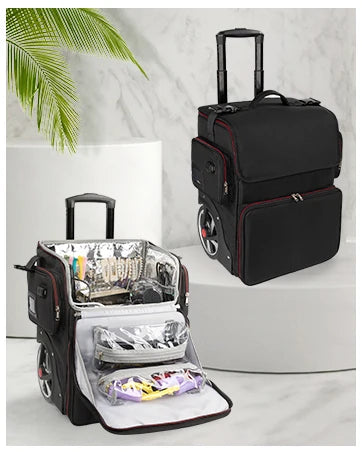 Makeup Bag Portable Cosmetic Bag Large Capacity Travel Makeup Case Organizer Black For Women Toiletry Bag for Girls Traveling.