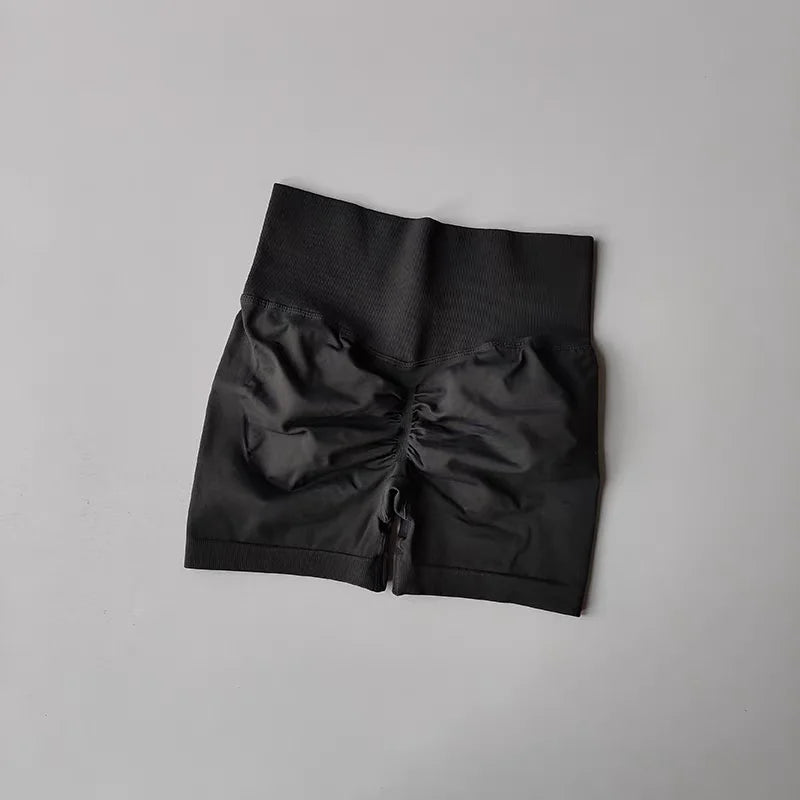 Summer High-Waist Women's Yoga Shorts Breathable Fitness Shorts Butt Lift Sports Running Cycling Push-Up Workout Gym Shorts