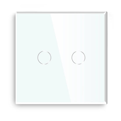 BSEED Touch-Schalter, 1/2/3 Gang, 1-Wege-Wandlichtschalter, blaue LED-Hintergrundbeleuchtung, Glas, Sensorbildschirm, Heimschalter, Weiß, EU-Standard.