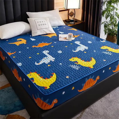 Waterproof Thicken Mattress Cover Quilted Latex Mat Bed Covers Pad Skin-Friendly Fitted Sheet Protector Bedspread150/160/180x200