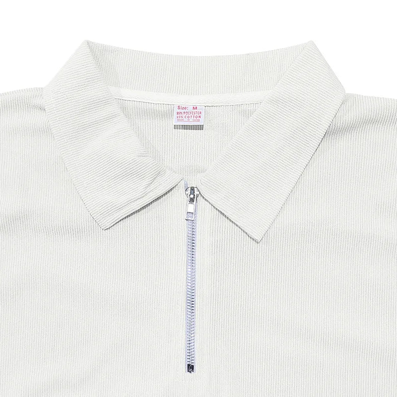 Sommer neue europäische und amerikanische Handel große Herren einfarbig Set mit Kragen, Kurzarm, Reiß verschluss Hosen Set, 2 Stück.