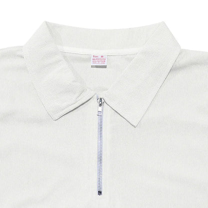 Sommer neue europäische und amerikanische Handel große Herren einfarbig Set mit Kragen, Kurzarm, Reiß verschluss Hosen Set, 2 Stück.