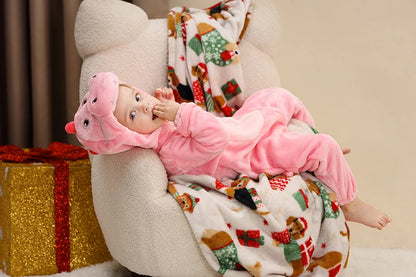 MICHLEY Winter Baby Strampler Mit Kapuze Flanell Cosplay Kleinkind Infant Kleidung Insgesamt Bodys Overall Kostüm Für Kinder Mädchen Junge