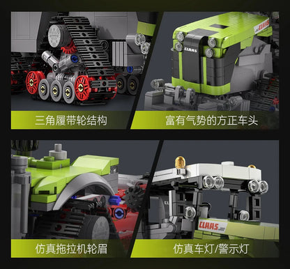Cada 1336pcs 1:32 Famous CLAAS City Agricultural Vehicle Building Block MOC Bricksley Design Truck Bricks Toys Children Gifts.