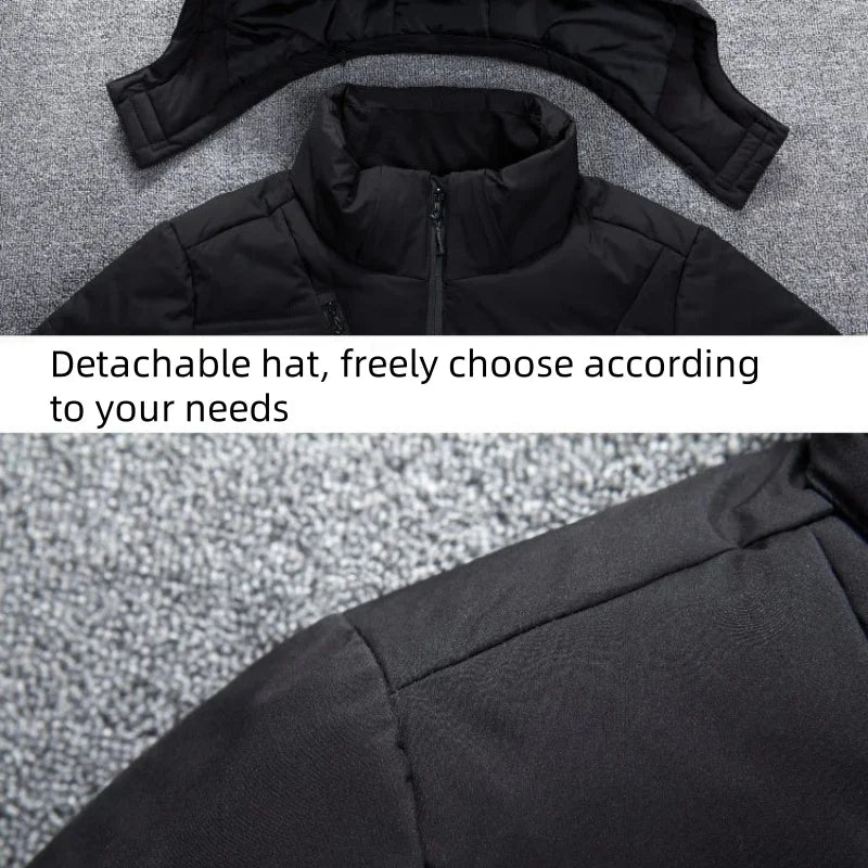 Winter new thick men's down jacket casual lightweight hooded detachable warm white duck down down jacket men's.