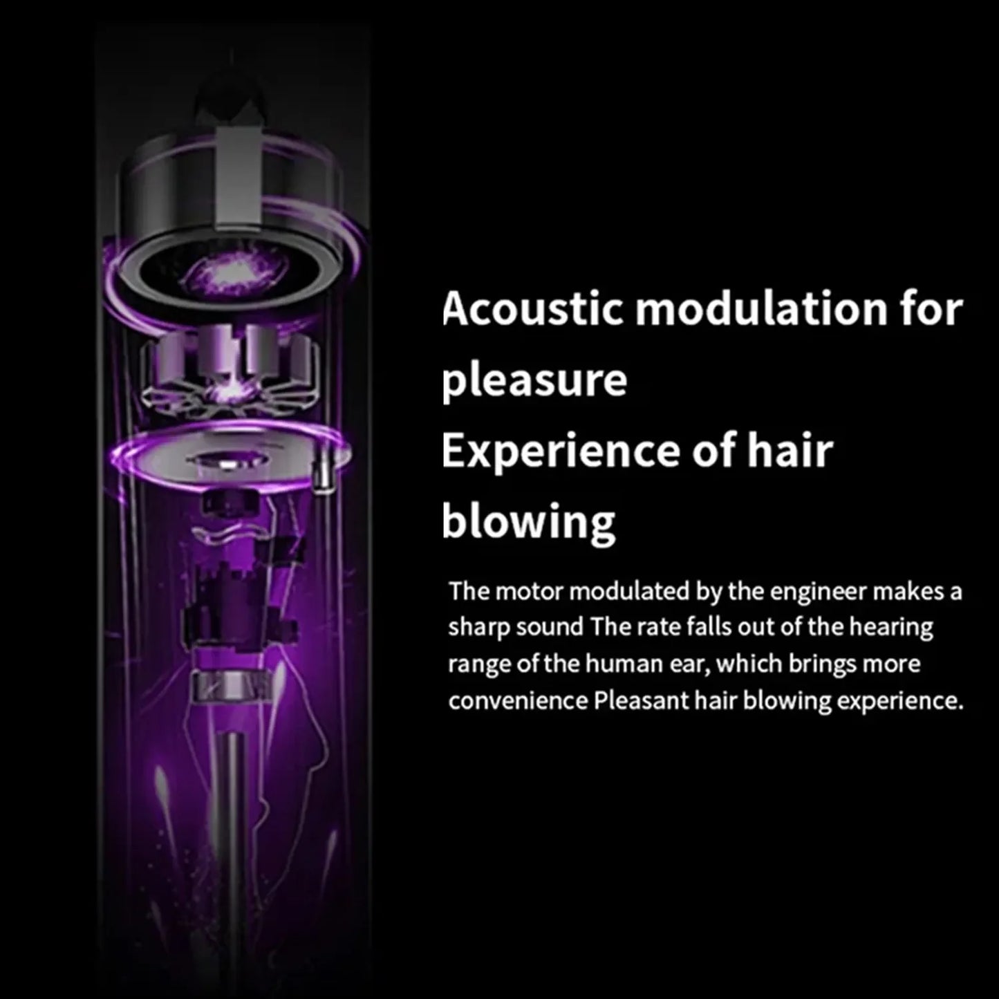 High-speed bladeless hair dryer, professional negative ion hair dryer, quick drying, powerful 1600W home styling tool
