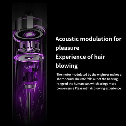 High-speed bladeless hair dryer, professional negative ion hair dryer, quick drying, powerful 1600W home styling tool