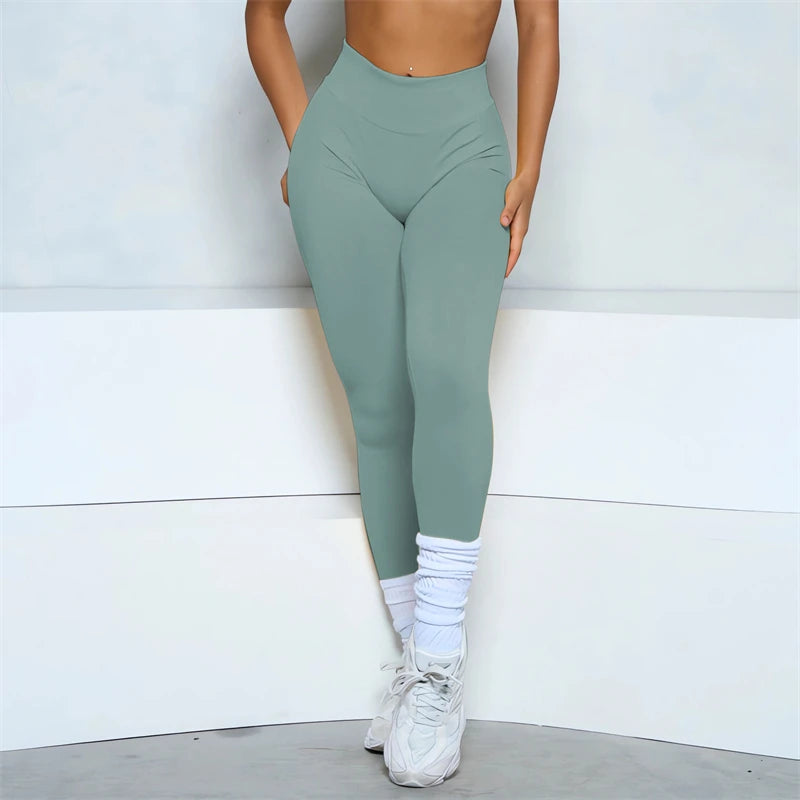 Women Candy Color Leggings For Women High Waist Yoga Legging Seamless Scrunch Bum Gym Leggings Workout Sports Tights.