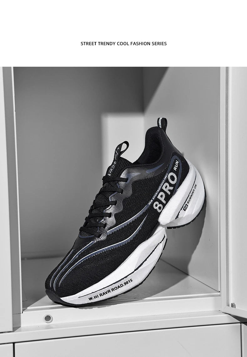 Men's Running Shoes Carbon Plate Racing Marathon Athletic Shoes Cushioned Comfortable Road Sneakers Teenage Training Shoes.