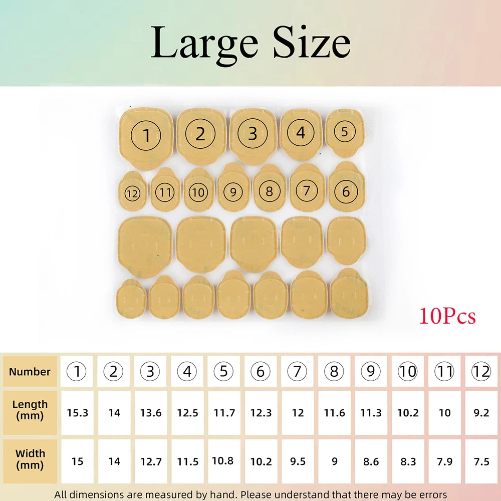 10Sheets/240Pcs  Double Side Adhesive Tape Glue Sticker For Fake Nails Super Sticky Waterproof Breathable Transparent Jelly Glue.