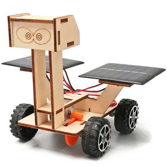 Solar Car Lunar Exploration Vehicle Children's Diy Hand-Assembled Model Diy 3d Wooden Puzzle Science And Education Toys.