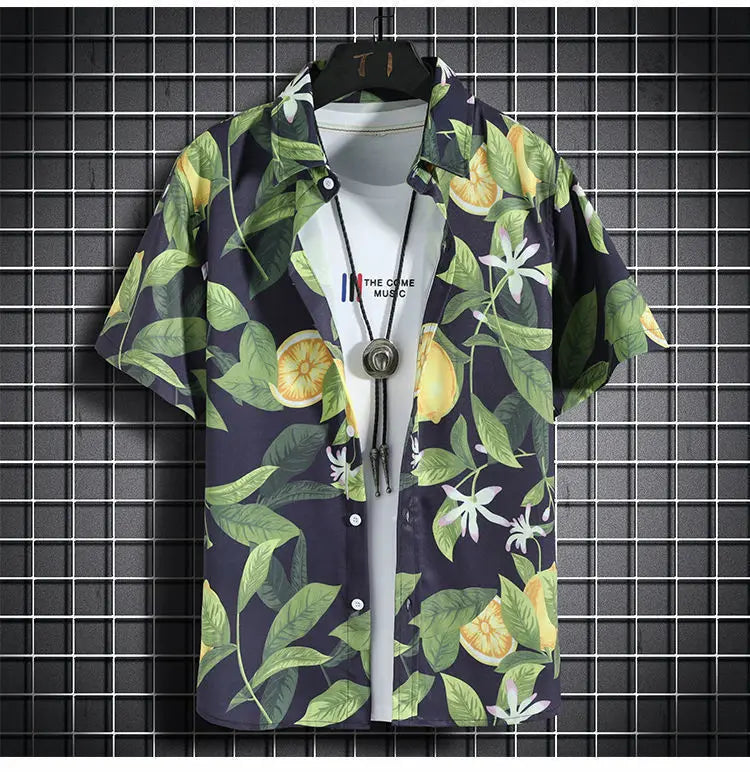Beach Clothes For Men 2 Piece Set Quick Dry Hawaiian Shirt and Shorts Set Men Fashion Clothing Printing Casual Outfits Summer.