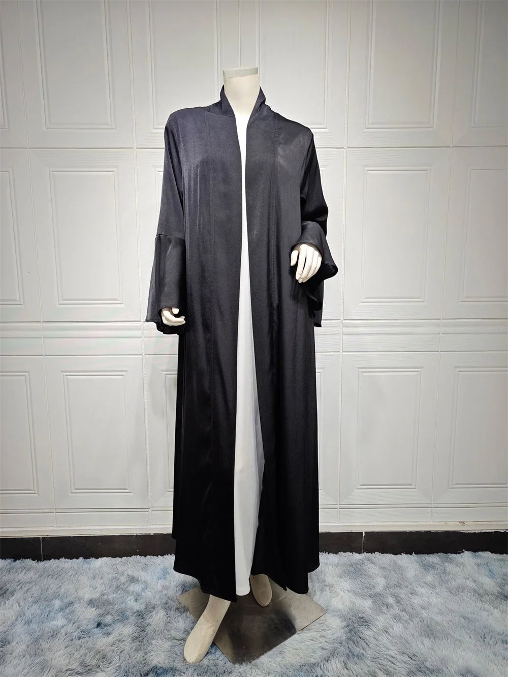 Siskakia Muslim Open Kimono Abaya For Moroccan Women Fashion Ruffle Sleeve Arab Dubai Clothing Jalabiyat Turkey Soft Gulf Robe
