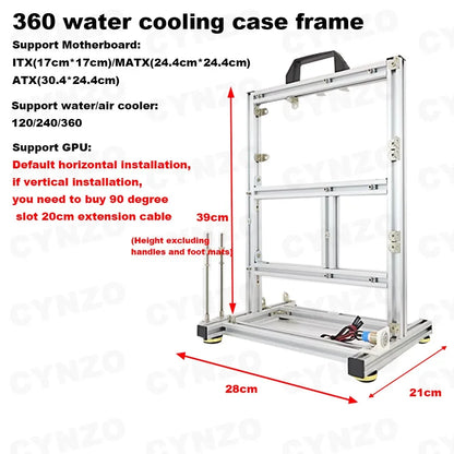 Open Computer Case Frame DIY Creative Rack Mini ITX MATX Gamer Cabinet ATX Air/Water Cooler 360 Desktop PC Gaming Chassis.
