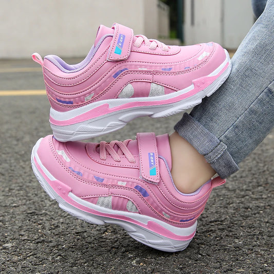 Cute Children Sneaker Girls Shoes Luxury Leather Lightweight Kids Casual Shoes Running Sports School Tennis Sneaker for Girl.