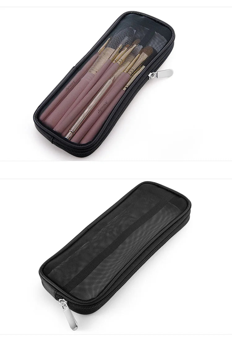 1 Pc Stand Cosmetic Bag for Women Clear Zipper Makeup Bag Travel Female Makeup Brush Holder Organizer Toiletry Bag.