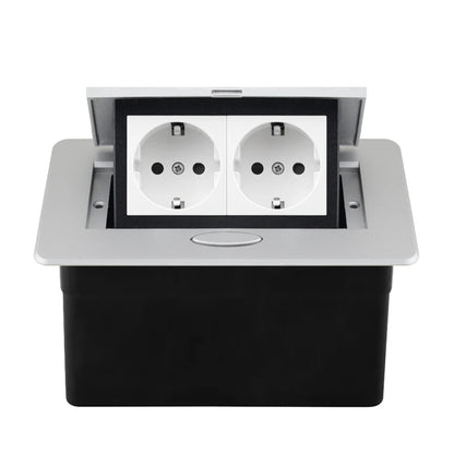Tischsteckdose EU-Steckdose mit USB-Typ-C-Buchse im Theke Pop-Up-Buchse Desktop-Buchse Aluminiumabdeckung verdeckte Steckdose