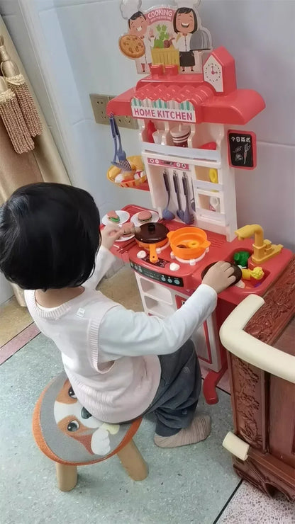 Children's Home Cooking Simulator Kitchen Set Kitchen Girls Cooking Spray Dining Table Toys Christmas Gifts.