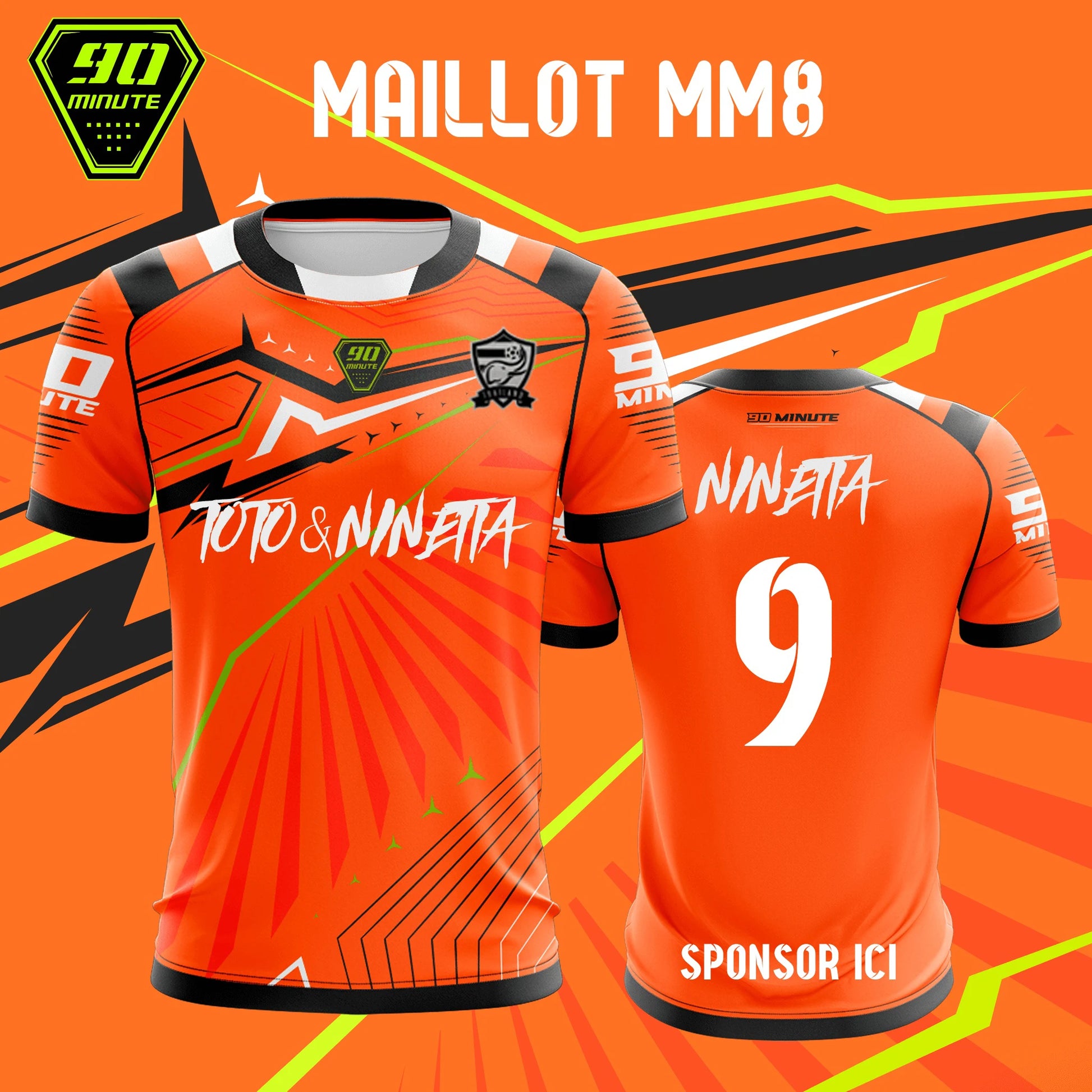 2025 New Summer Men's T-Shirt Maillot 90 Minute Toto & Ninetta Double Side Print Short Sleeve Oversize Breathable Quick Dry Tops.