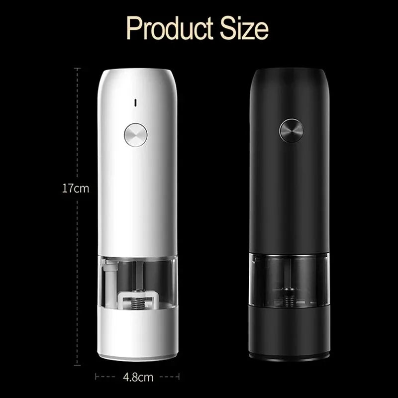 Electric Automatic Salt and Pepper Grinder Set Rechargeable With USB Gravity Spice Mill Adjustable Spices Grinder Kitchen Tools.