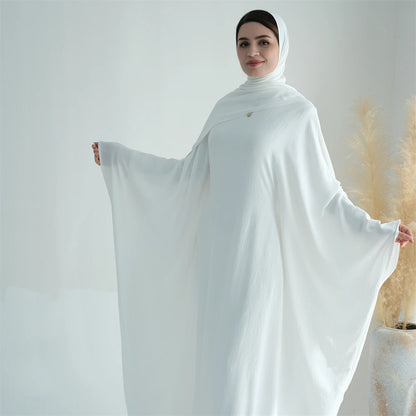 Ramadan Eid Baumwolle Leinen Khimar Abaya Set Dubai Muslim Sets Hijab Kleid Kaftan Abayas Kaftan Marocain Femme Vestidos Para Mujer